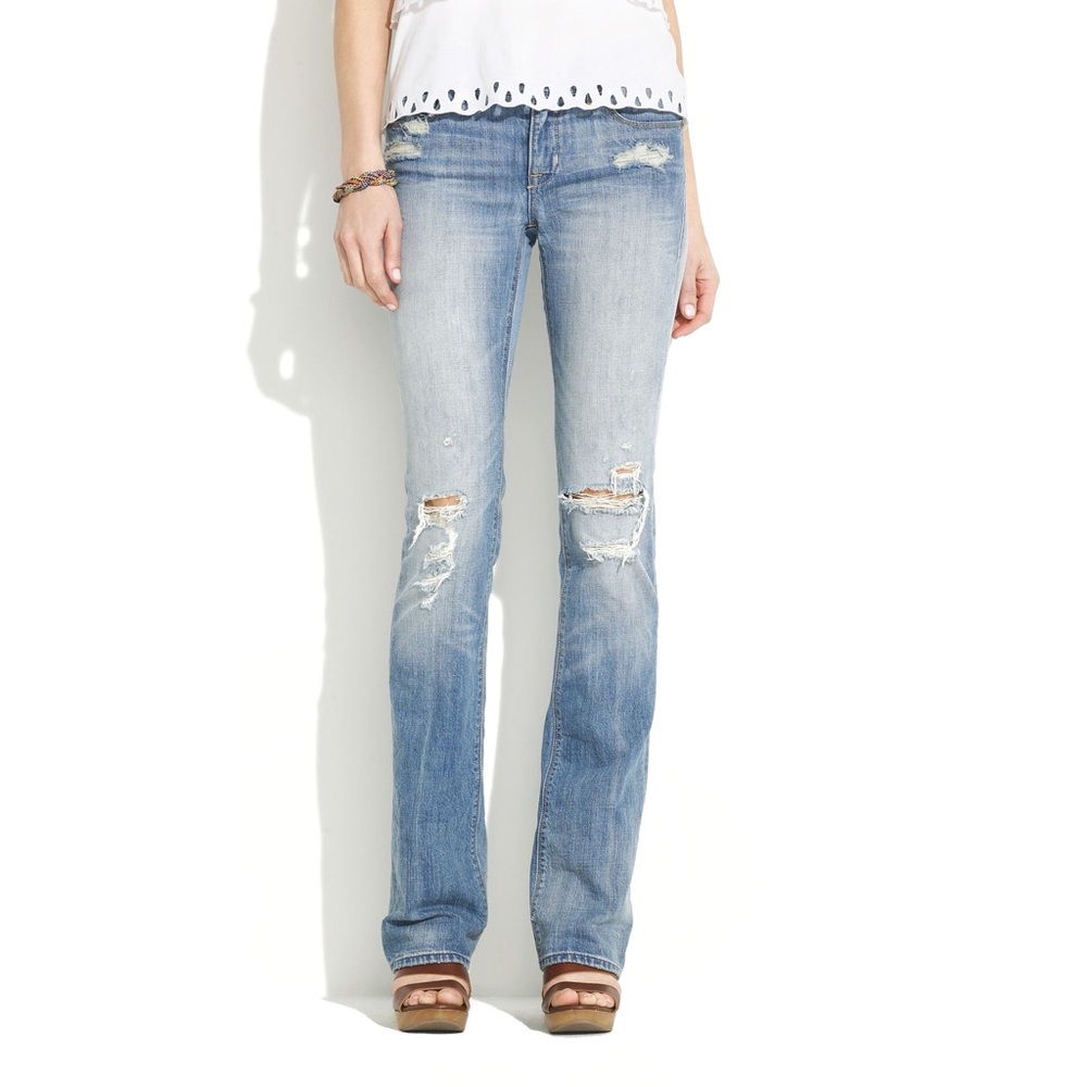 Madewell Bootlegger Worn & Torn Jeans